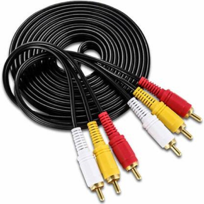 TVout Cable 3RCA to 3RCA Gold Plated Both Side Male AV Cable 1.5 Meter