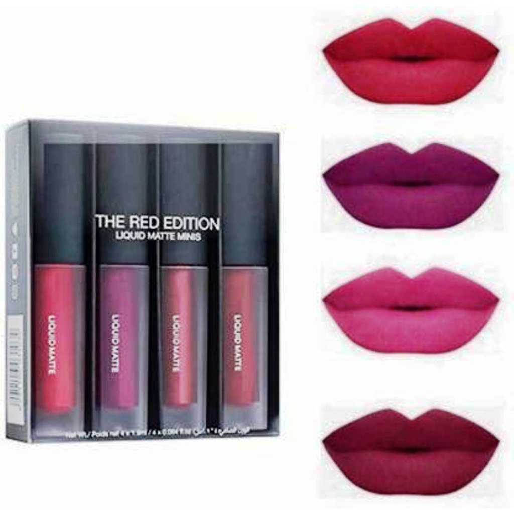 Ng Sensational Liquid Matte Lipsticks 4 Piece The Red Edition 16 Ml Shopee India 7687
