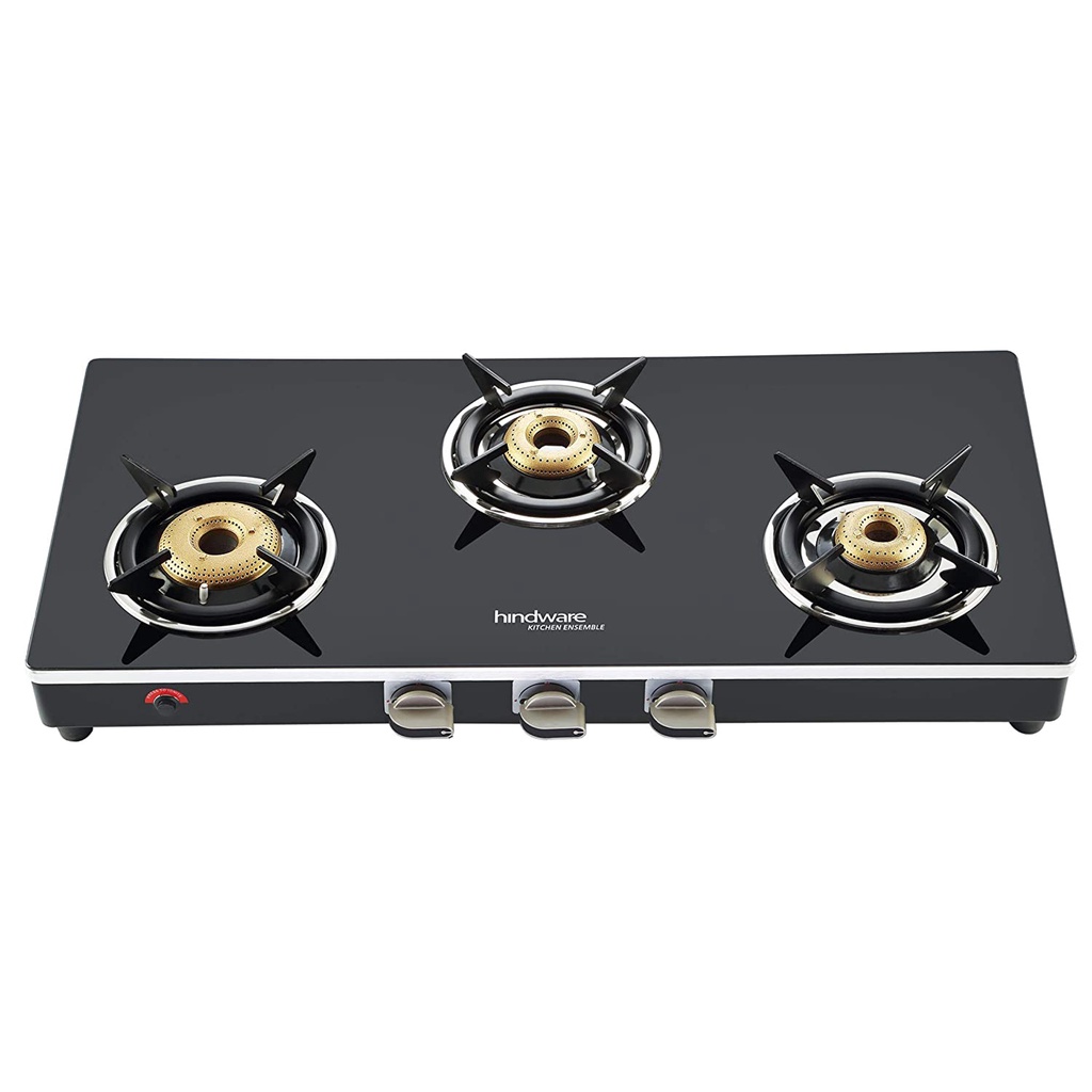 Hindware Neo GL 3B Stainless Steel 3 Burner CooktopBlack Shopee India