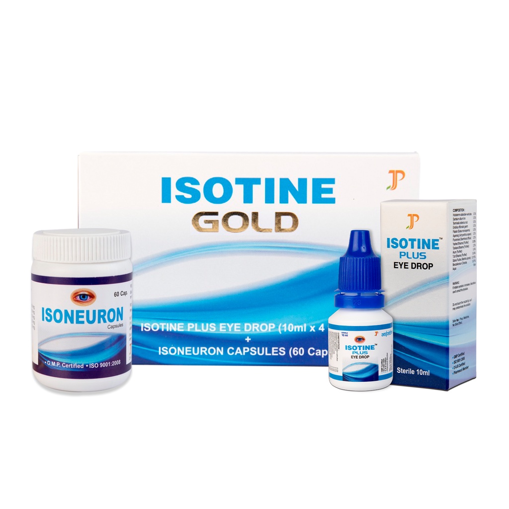 ISOTINE GOLD Kit Eye Drops 100 Ayurvedic treat diseases like Cataract