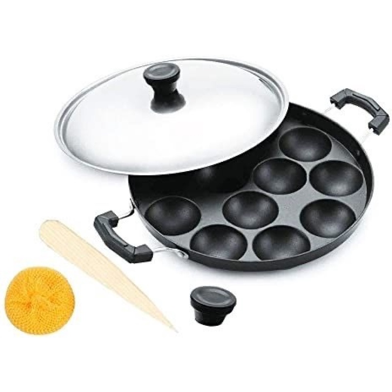 IVIAN Appam Patra Black 12 Cavity Standard Idli Maker (1 Plates , 12 ...