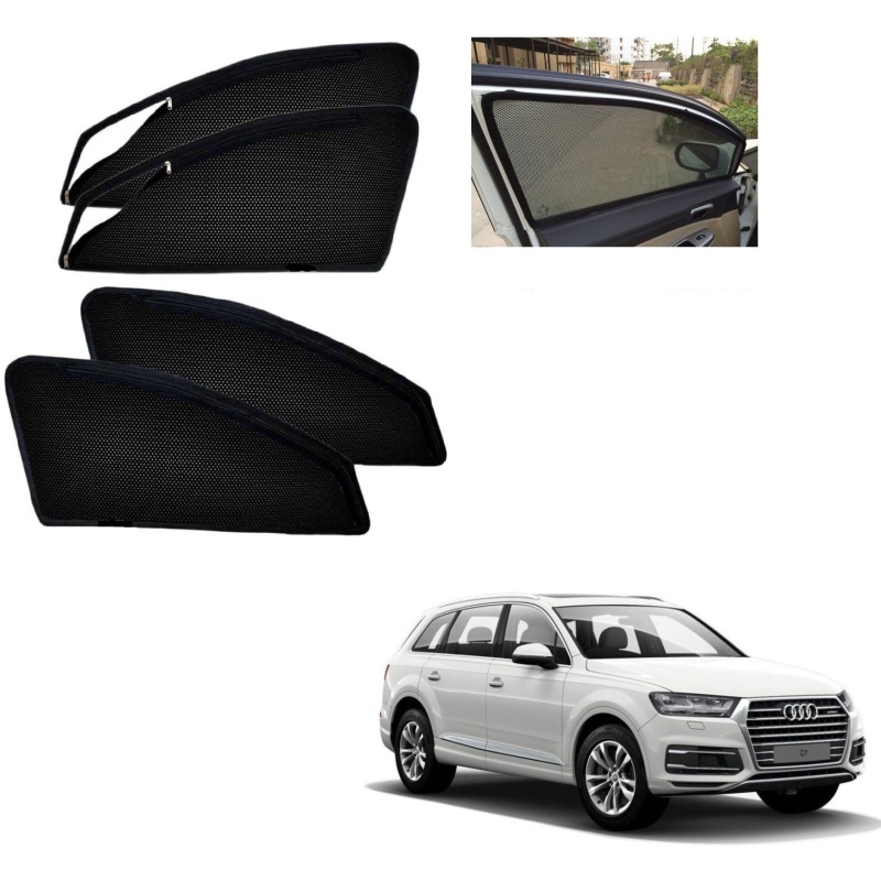 AuTO ADDiCT Side Window, Rear Window Sun Shade For Audi Q7 (Black