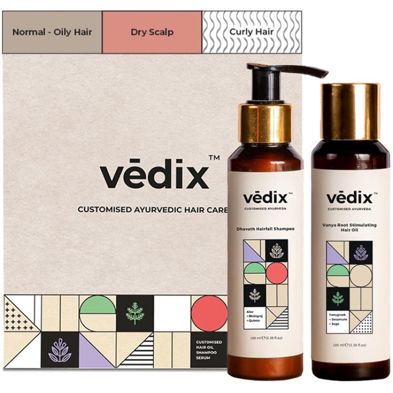 Vedix Ayurvedic Customized Anti Hair Fall Control Combo Kit packof 2