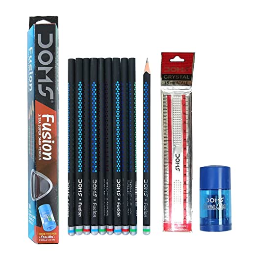 DOMS Fusion X-tra Super Dark Pencils (Set of 2 Packets - 20 Pencils ...