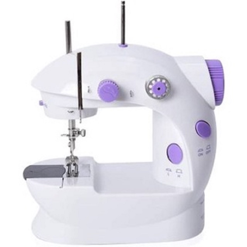 Portable Electric Crafting Mending Machine 2Speed Double Thread with Foot Pedal Mini Sewing Machine 