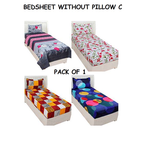 Home 3d Printed Single Bed Bedsheet, Single Bed Sheet Size In India
