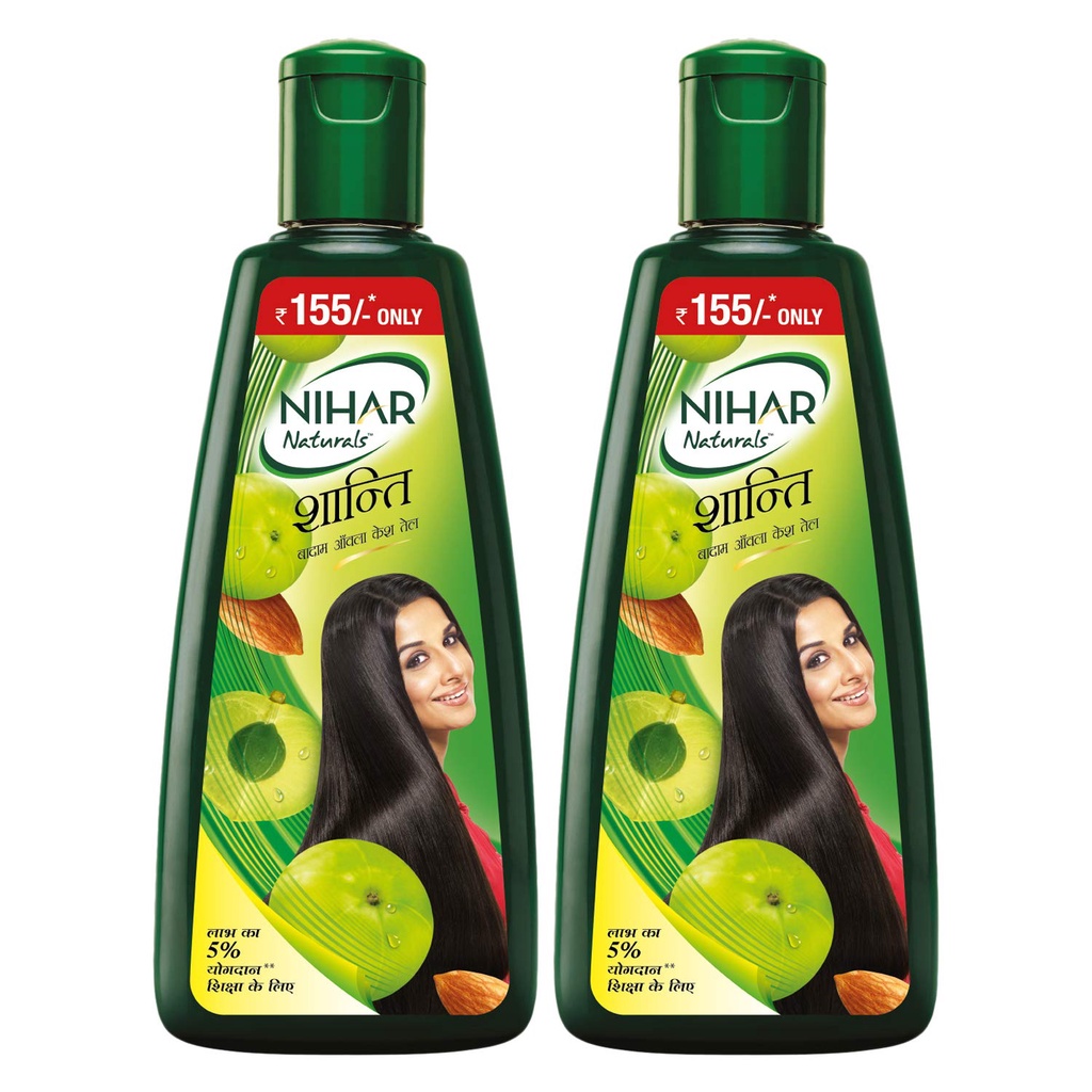 Nihar Shanti Amla & Badam Hair Oil, For Black, Silky & Stronger Hair