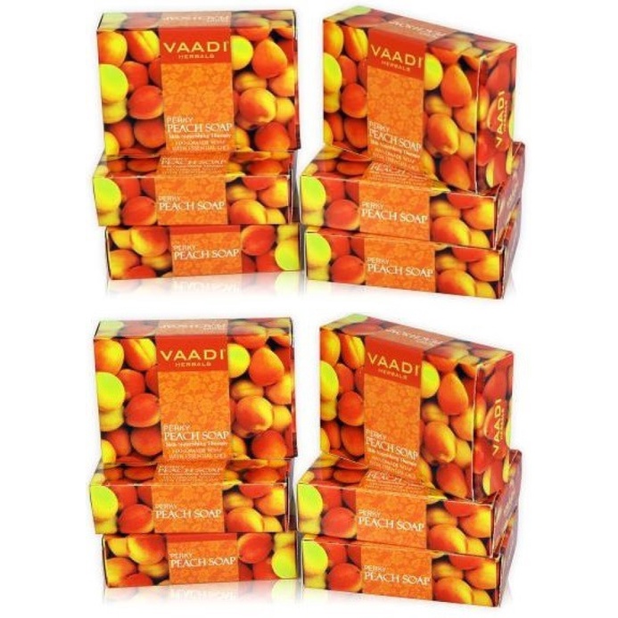 VAADI HERBALS Pack of 6 PERKY PEACH SOAP with Almond oil (6 x 75 g