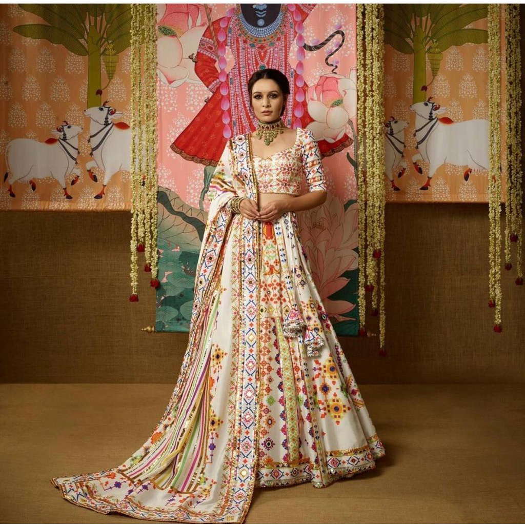 Digital Print Lehenga Choli (FREE SIZE) Shopee India