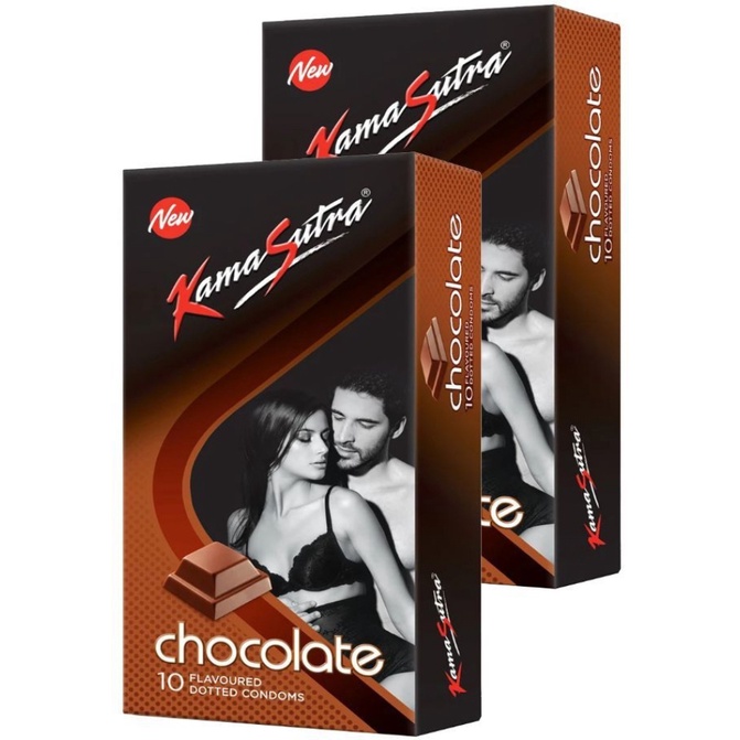 Kamasutra Chocolate Flavour Condom Condom Set Of 10 20 Sheets