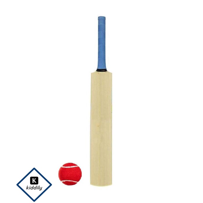 ND Small Children's Kids Wood Cricket Bat With Rubber Grip 