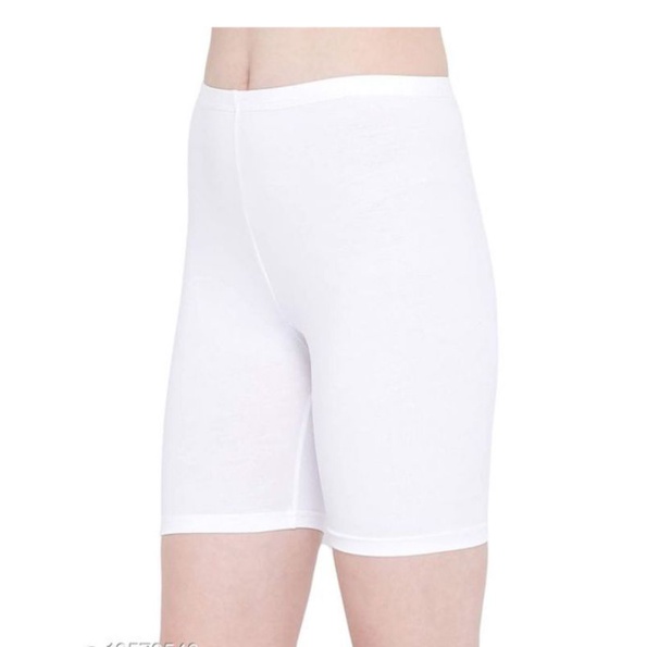 womens white cotton bike shorts