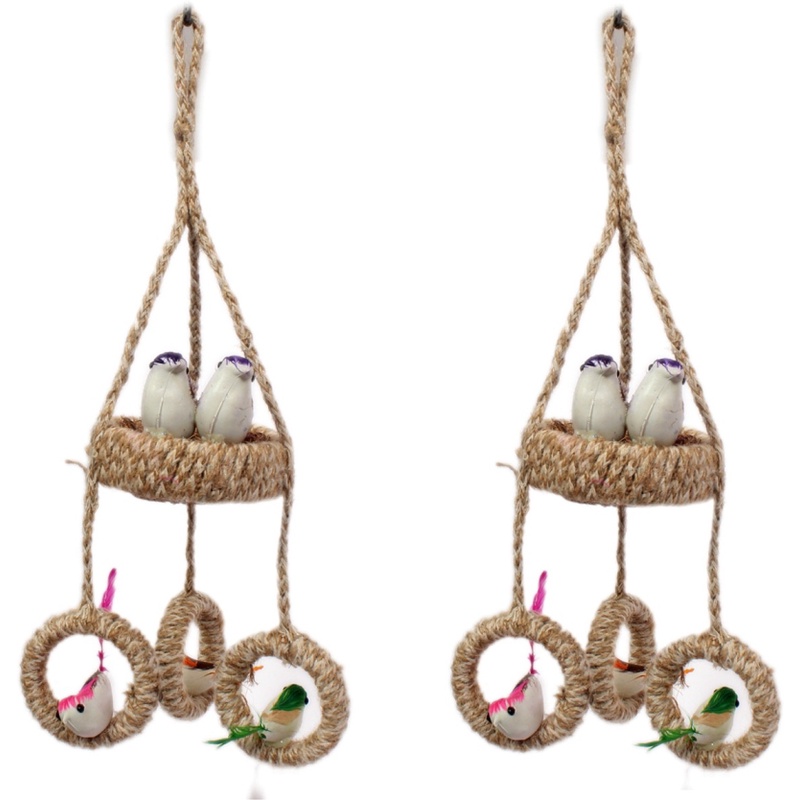 Jinagam Wonderful Wall Hanging Artificial Birds Nest 5 Birds With E