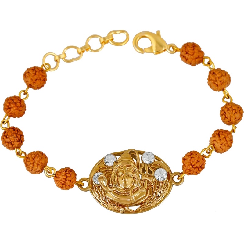 Mahi Gold Plated Purely Divine Shiv-Rudraksh Bracelet with crystal ...