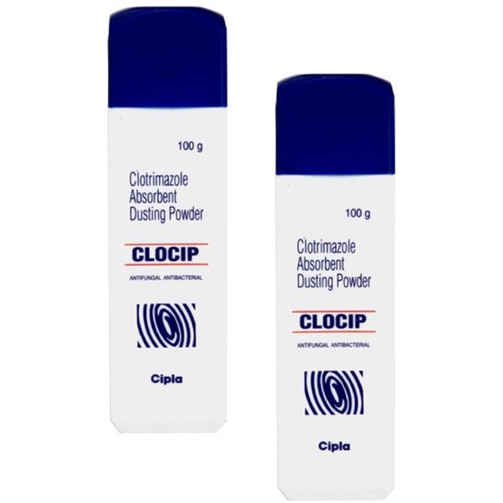 Cipla Clocip Anti Bacterial & AntiFungal Clotrimazol Powder ( 2 Pc x