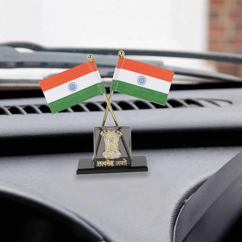 PNASGL STORE Indian Flag for Car Dashboard, Flag for Office Table, Flag
