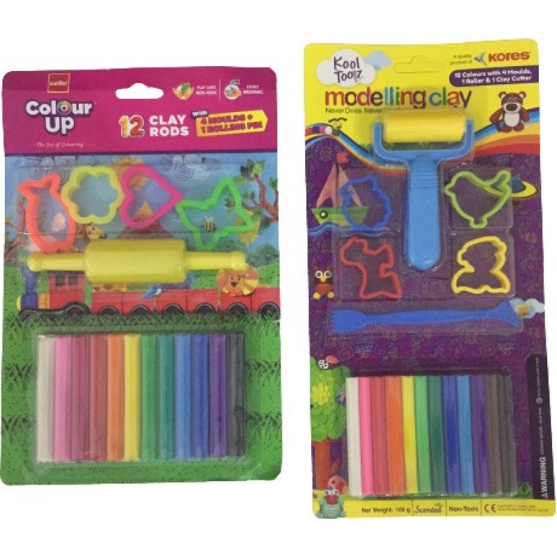 SHIVAAY CLAY COLOUR UP CLAY RODS AND MODELLING CLAY Art Clay (0.1 kg