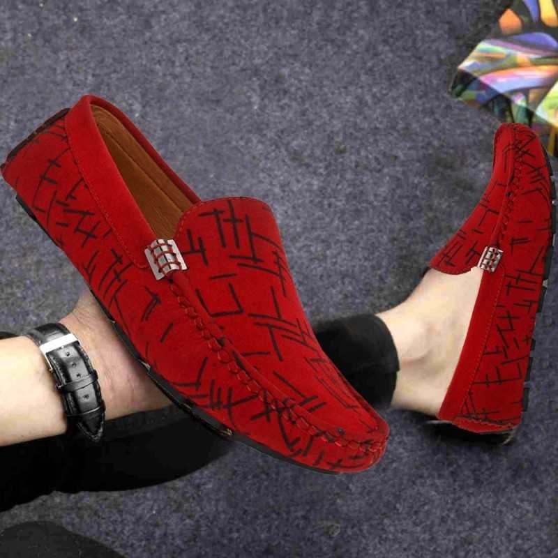 loafer shoes red colour