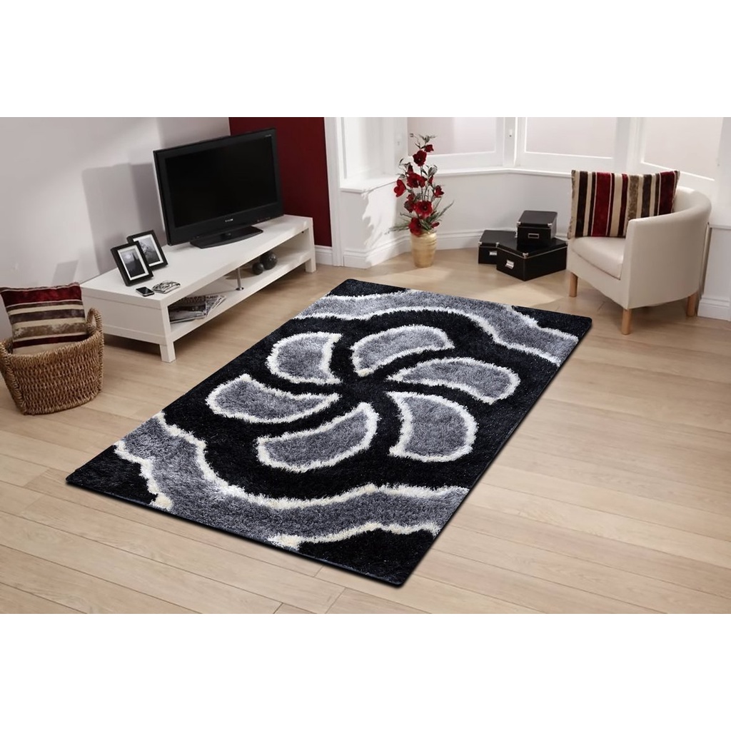 Polyester Shaggy Runner Rug for Bedroom, Hall and Living Room with Door ...