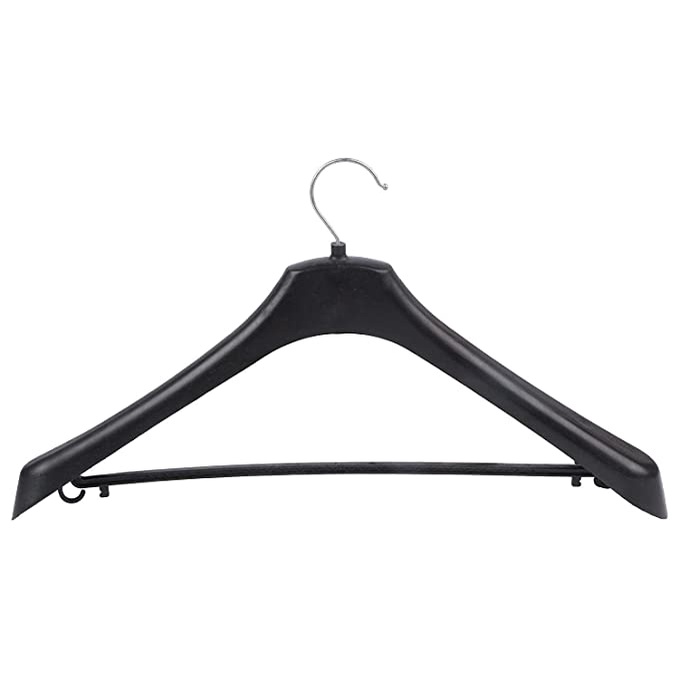 Pack of 6 Heavy Duty Gray Plastic Hanger with Extra Wide Shoulder ...