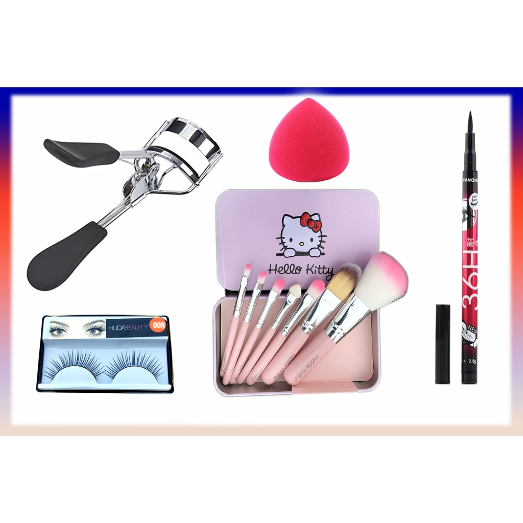 EYE MAKEUP ACCESSORIES ( HELLO KITTY, 36H EYELINER, PUFF, EYELASH AND