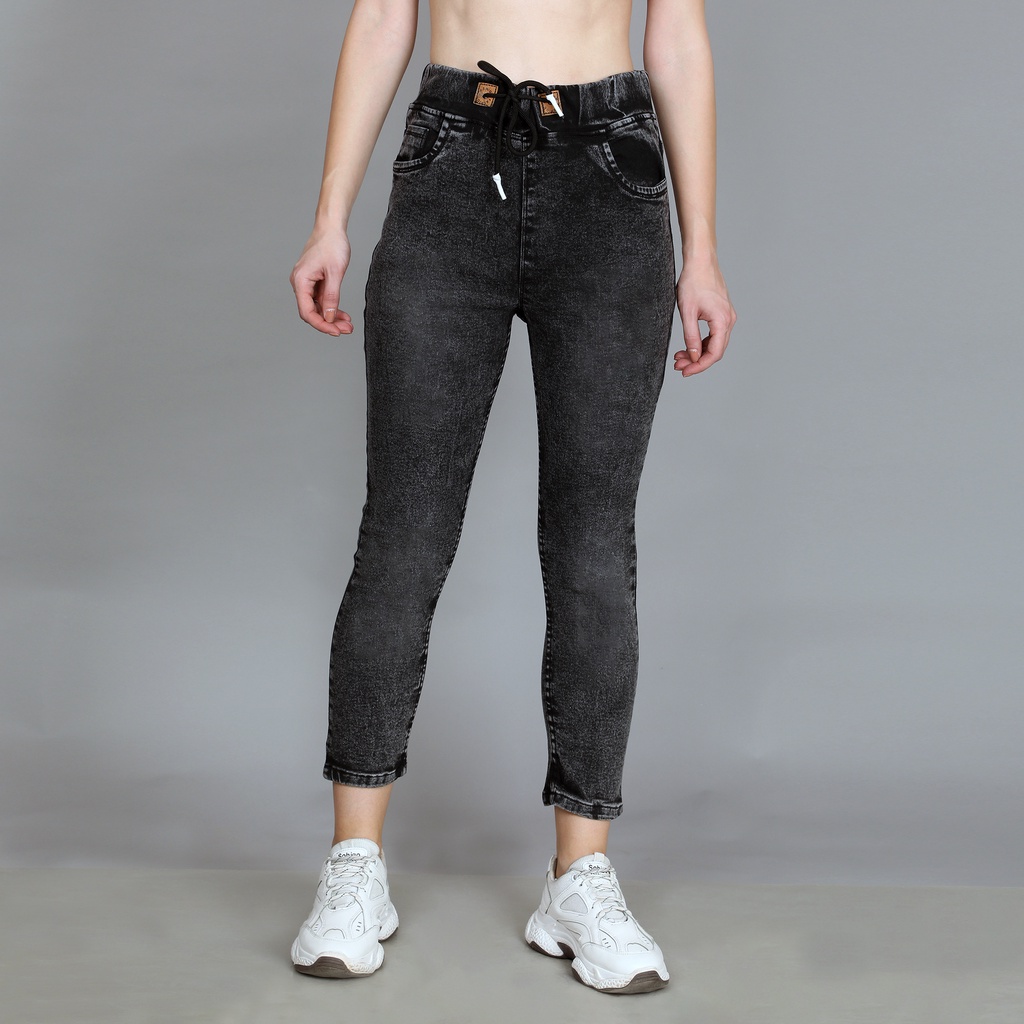 black jogger jeans women's