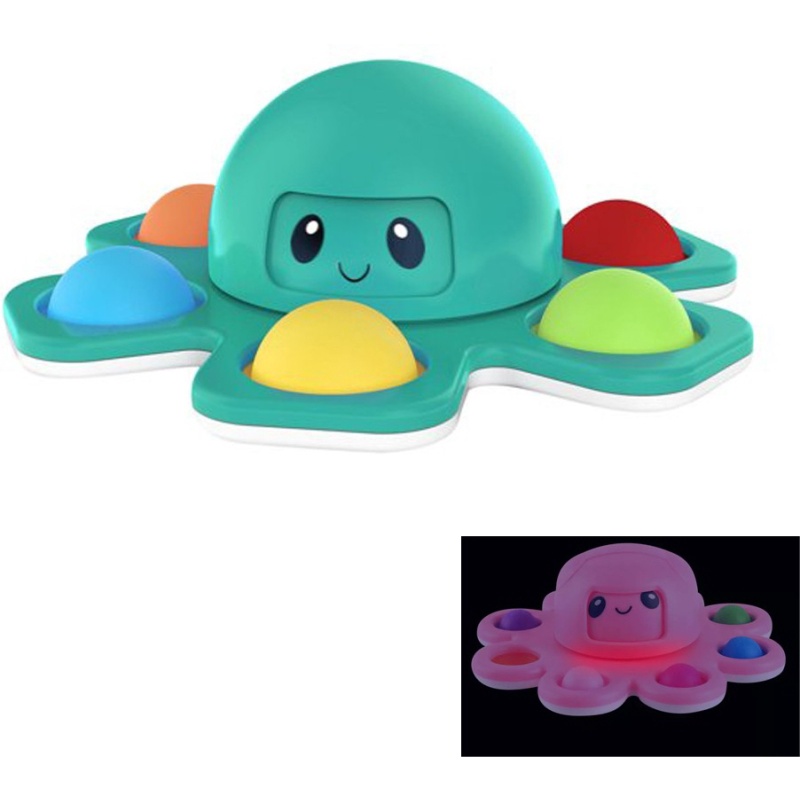 AncientKart Pop It Face Changing Octopus Spinner set of 1 with Led