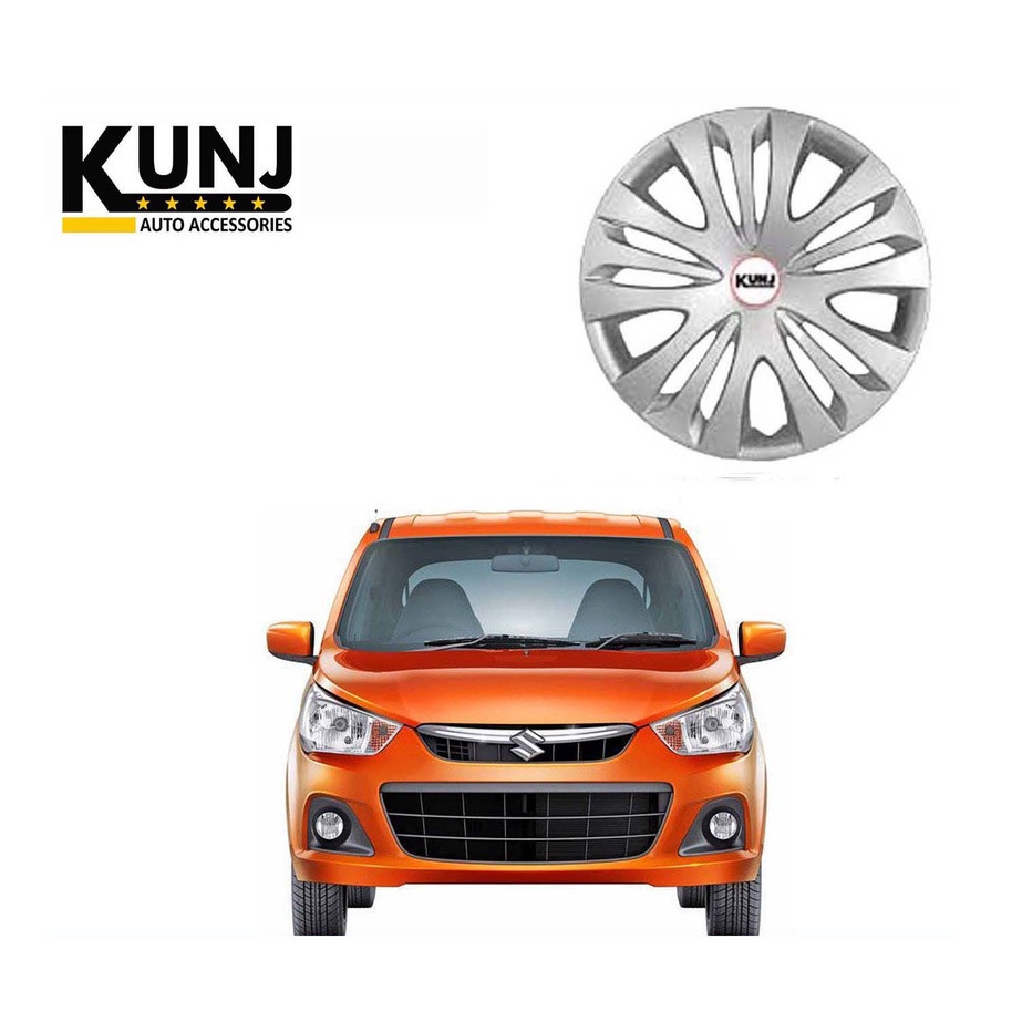 Car Wheel Cover for Maruti Alto K10 New (LX / LXi / VXi) Silver Color