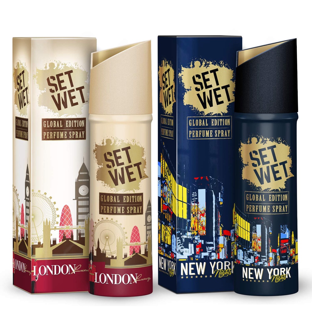 Set Wet Global Edition London Luxury and New York Nights Perfume Spray