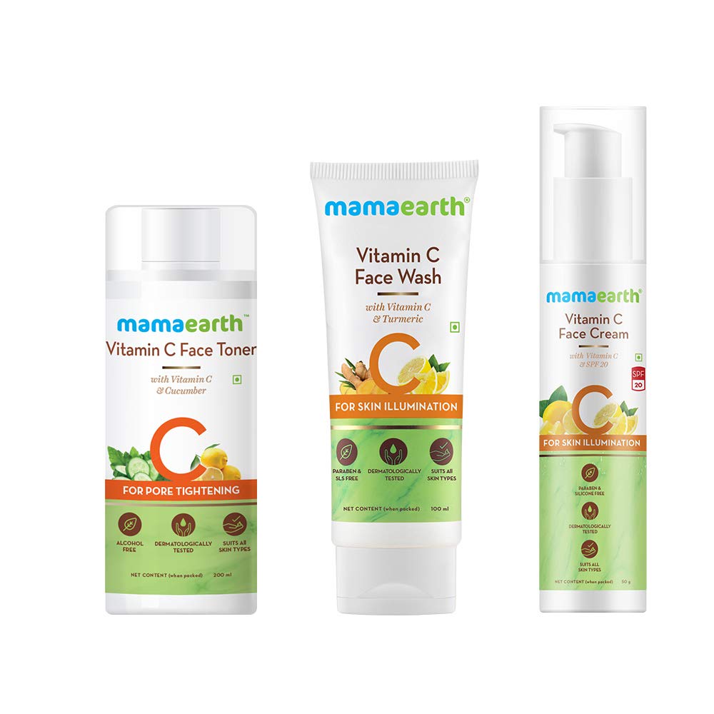 Mamaearth Vitamin C Skincare Facial Kit (Vitamin C Face Wash 100ml