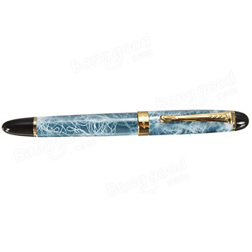 JinHao X450 Business Black Fountain Pen 18KGP M Nib with 5 Pcs Ink Cartridge Signature Gift Pens