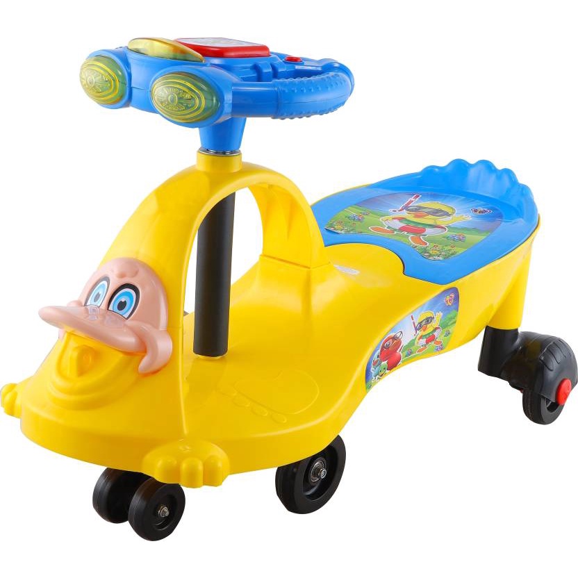 Maanit Dashing Duck Face Zig Zag Magic Twist Car Ride On Swing Car Battery Operated Ride On 8281