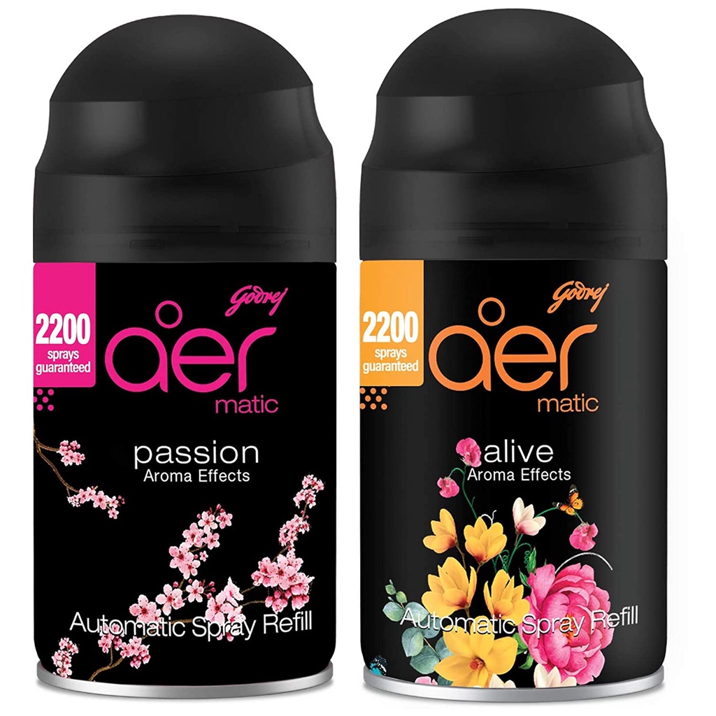 Godrej aer matic, Automatic Air Freshener Alive and Passion refills