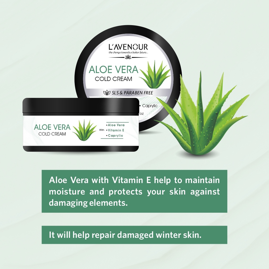 Kruis aan multifunctioneel Pijler L'avenour Aloe Vera Cold Cream with Vitamin E, Aloe Vera & Caprylic, SLS  Paraben Free, Hands & Body - 15 ml (Pack of 5) | Shopee India