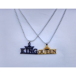 Ch0066 Inches Stainless Steel King And Queen Pendant For Men Boys Women And Girls With Golden Chain Love Locket Shopee India