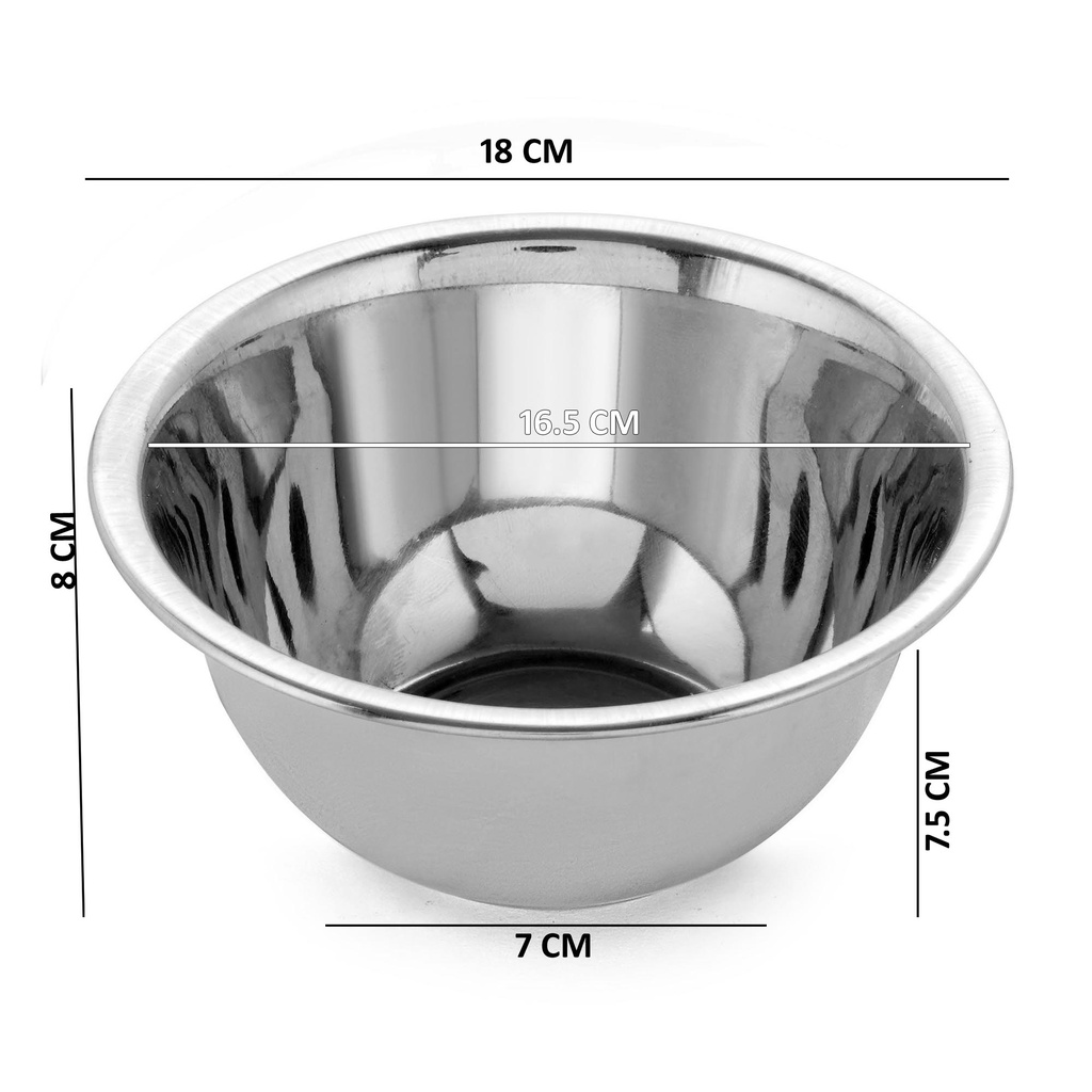 Designer Salad Bowl 1.5 Litre Kosma Set of 2 Stainless Steel Deep Mixing Bowl 18 cm 