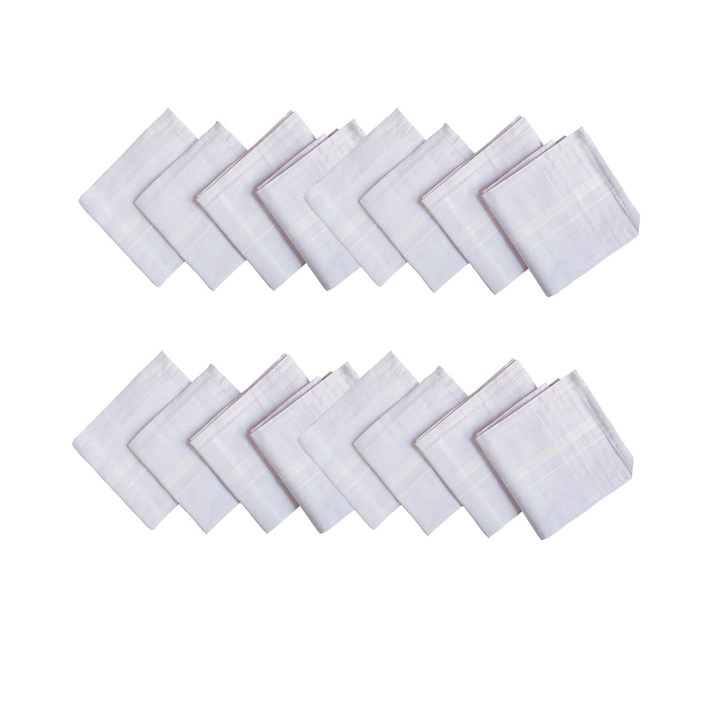 Mens Cotton Handkerchief Multi-Pack by Umo Lorenzo in White 