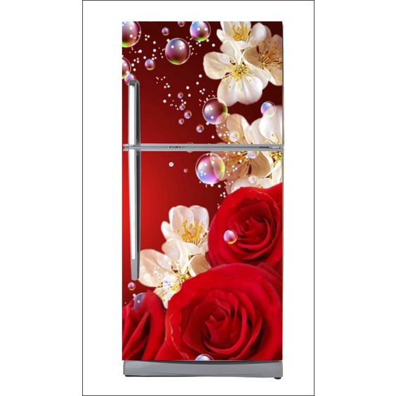 Decoration Designs Flower WallpaperLarge Single Door Fridge Wallpaper And  Decal Self Adhesive Fridge FG091 Extra Large Fridge Wallpaer (Pack of 1) |  Shopee India