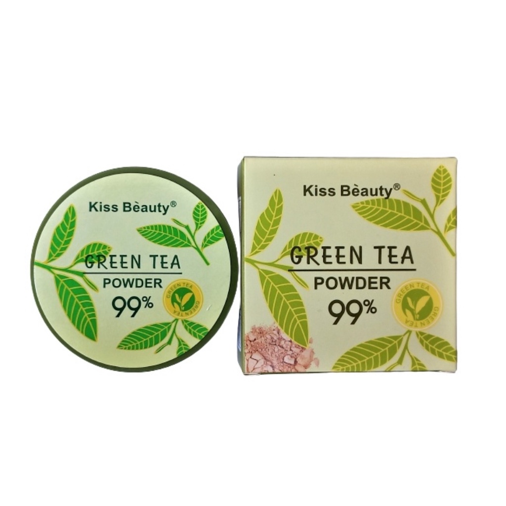 Kiss Beauty Green Tea 2 In 1 Compact Powder 