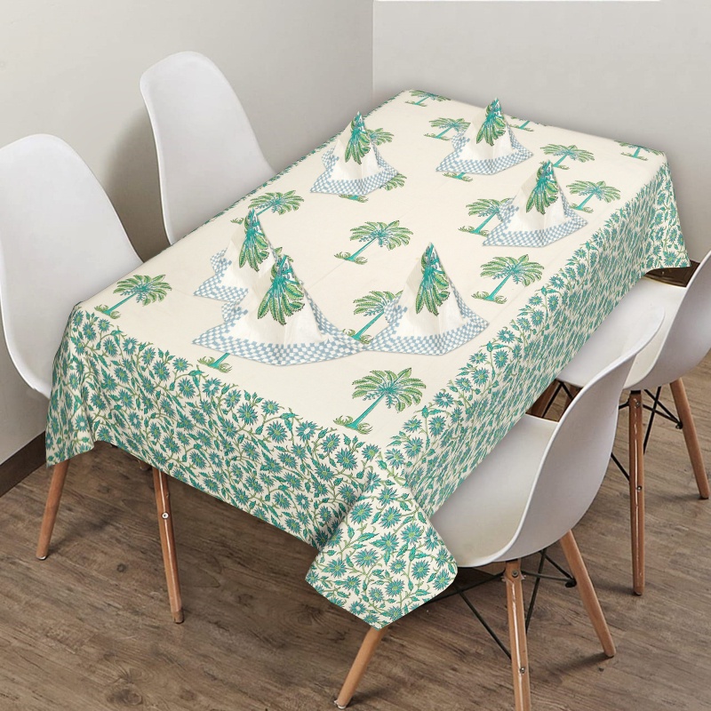 Shama Dye Cotton Dining Table Cover 6, 6 Chair Dining Table Cover