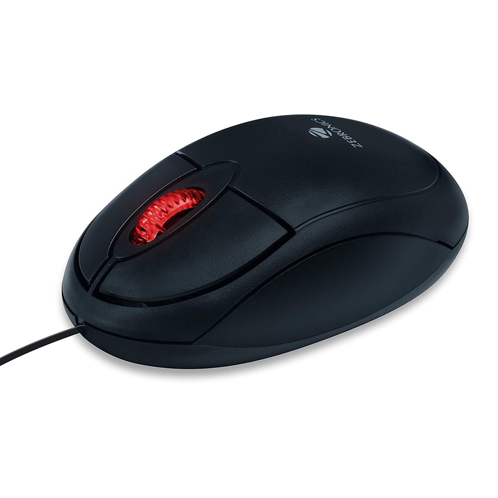 Zebronics ZebRise Wired USB Optical Mouse with 3 Buttons (Black